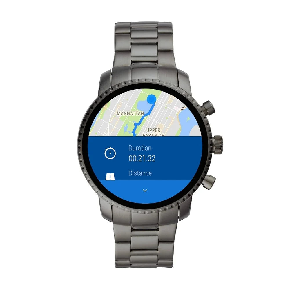 Fossil Explorist HR Gen 4 Smart Watch  Gun Metal and Leather Bands - Picture 6 of 10